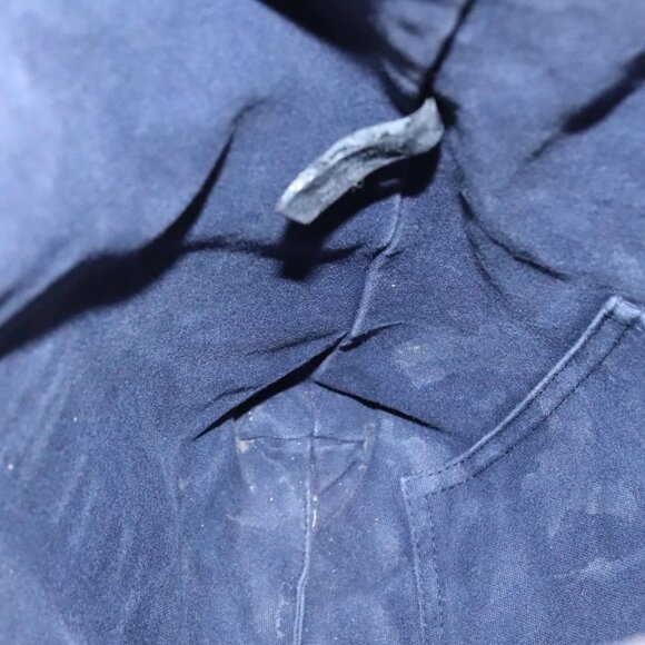 HERMES Fourre Tout cabas Tote Bag Canvas Navy Khaki Auth bs20268 - Picture 11 of 16